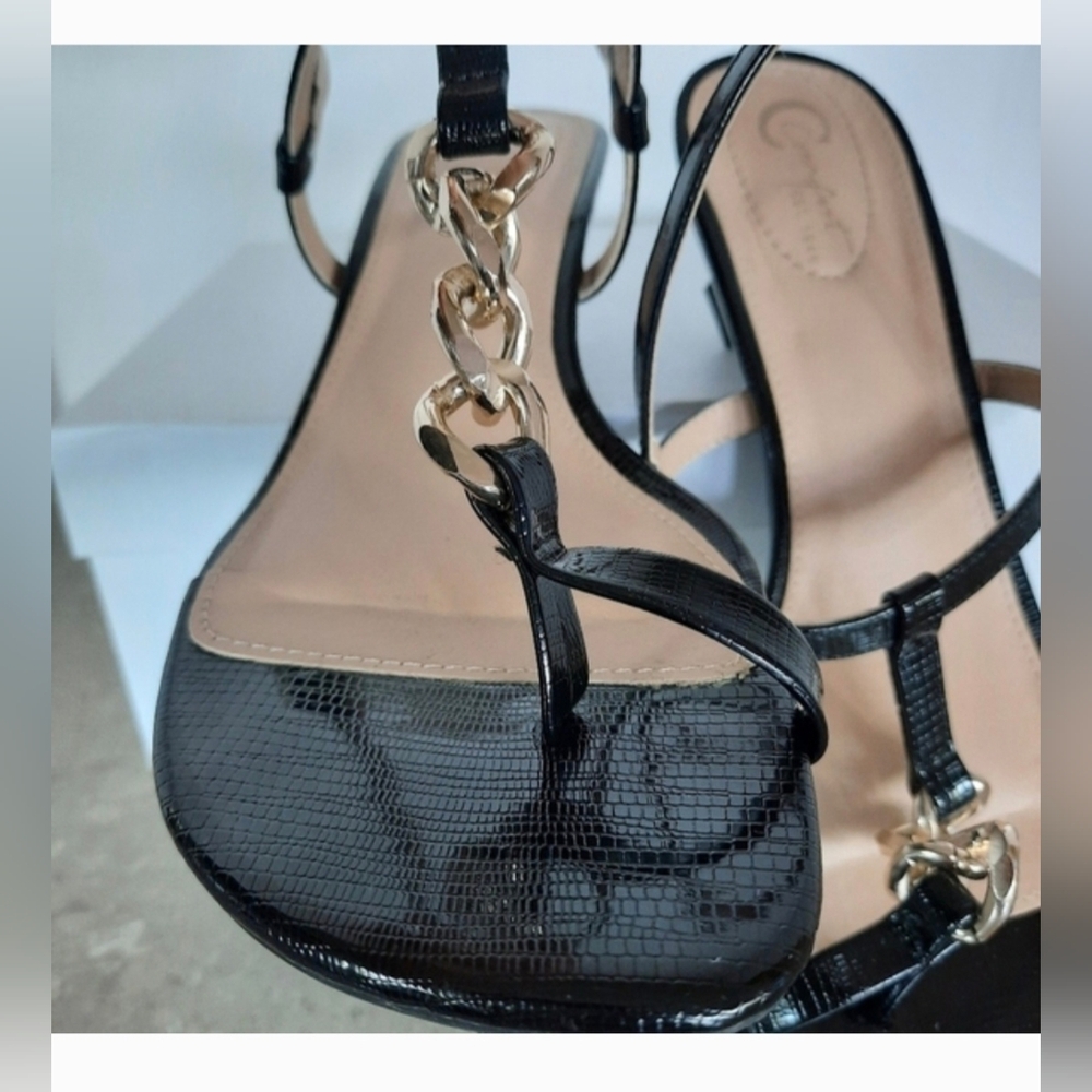 Lot Of 2 Cato C Comfort Sandals Sz 10 Leopard Slides Brown Black Kitten Heels - Picture 11 of 15